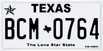 TX license plate BCM0764