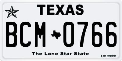 TX license plate BCM0766