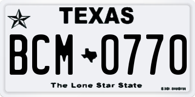 TX license plate BCM0770