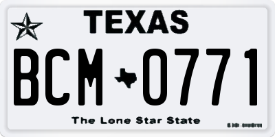 TX license plate BCM0771