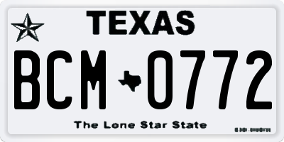 TX license plate BCM0772