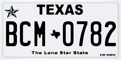 TX license plate BCM0782