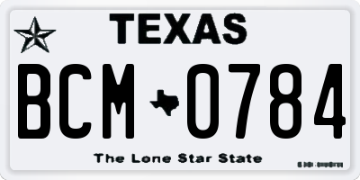 TX license plate BCM0784
