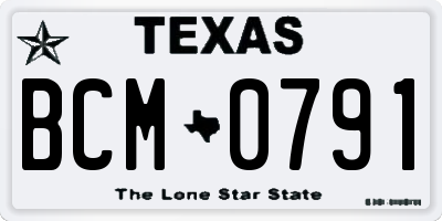 TX license plate BCM0791