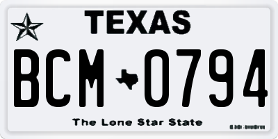 TX license plate BCM0794