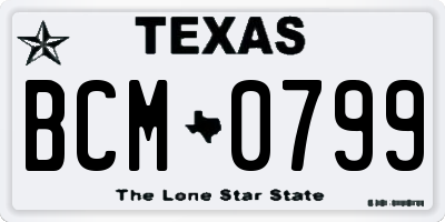 TX license plate BCM0799