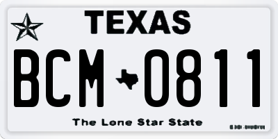 TX license plate BCM0811