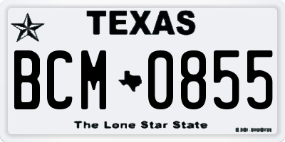 TX license plate BCM0855