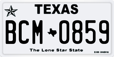 TX license plate BCM0859