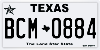 TX license plate BCM0884