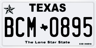 TX license plate BCM0895
