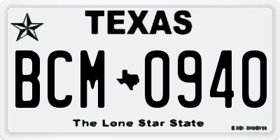 TX license plate BCM0940