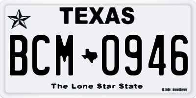 TX license plate BCM0946