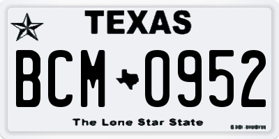 TX license plate BCM0952