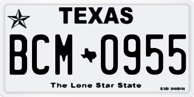 TX license plate BCM0955