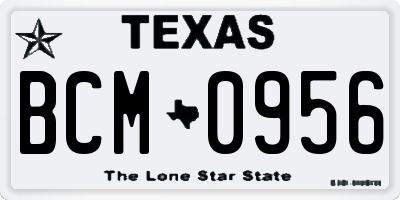 TX license plate BCM0956