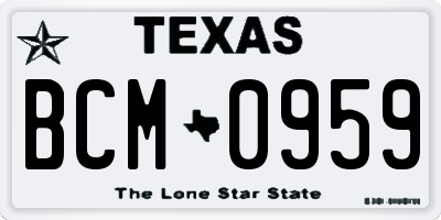 TX license plate BCM0959