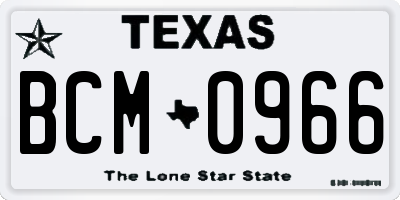TX license plate BCM0966