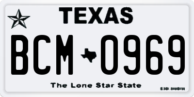 TX license plate BCM0969