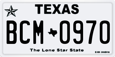 TX license plate BCM0970