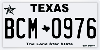TX license plate BCM0976