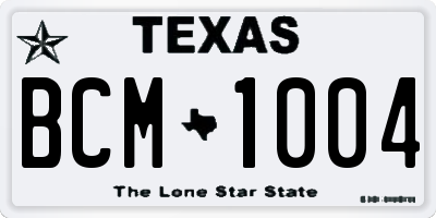 TX license plate BCM1004