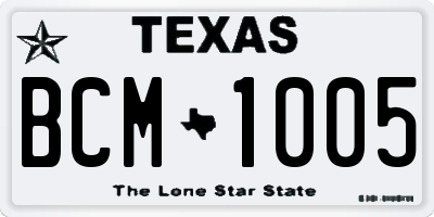 TX license plate BCM1005
