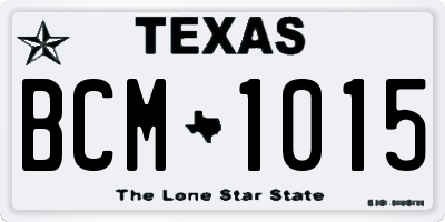 TX license plate BCM1015