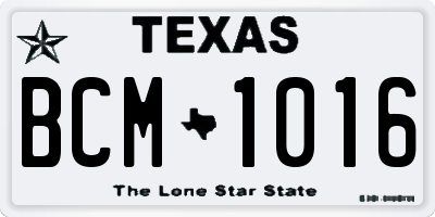 TX license plate BCM1016