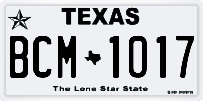 TX license plate BCM1017