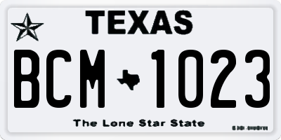 TX license plate BCM1023