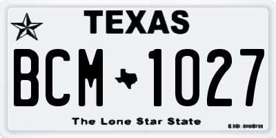 TX license plate BCM1027