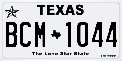 TX license plate BCM1044