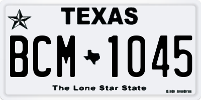 TX license plate BCM1045