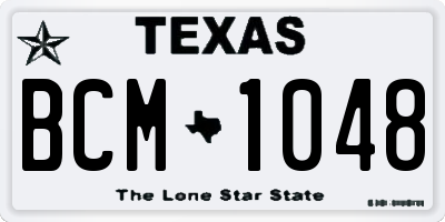 TX license plate BCM1048