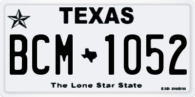 TX license plate BCM1052