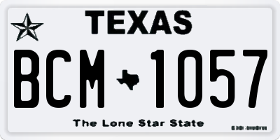 TX license plate BCM1057