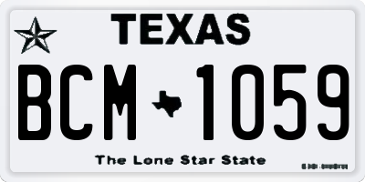 TX license plate BCM1059