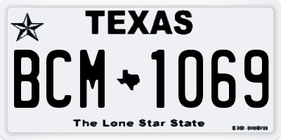 TX license plate BCM1069
