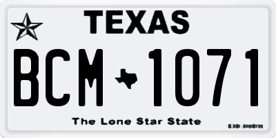 TX license plate BCM1071