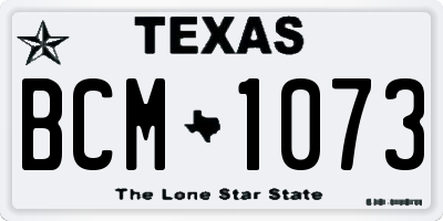 TX license plate BCM1073