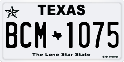 TX license plate BCM1075