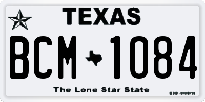 TX license plate BCM1084