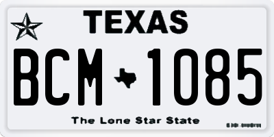 TX license plate BCM1085