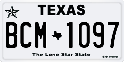 TX license plate BCM1097