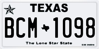 TX license plate BCM1098