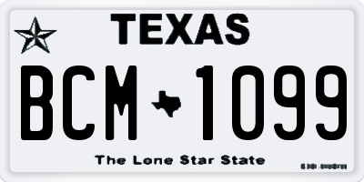 TX license plate BCM1099