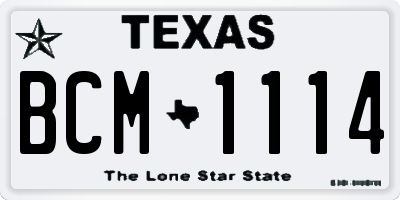 TX license plate BCM1114