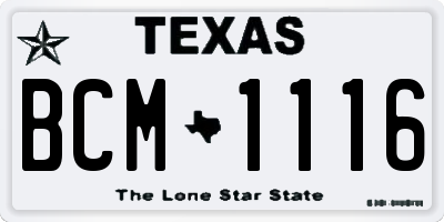 TX license plate BCM1116