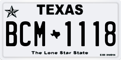 TX license plate BCM1118